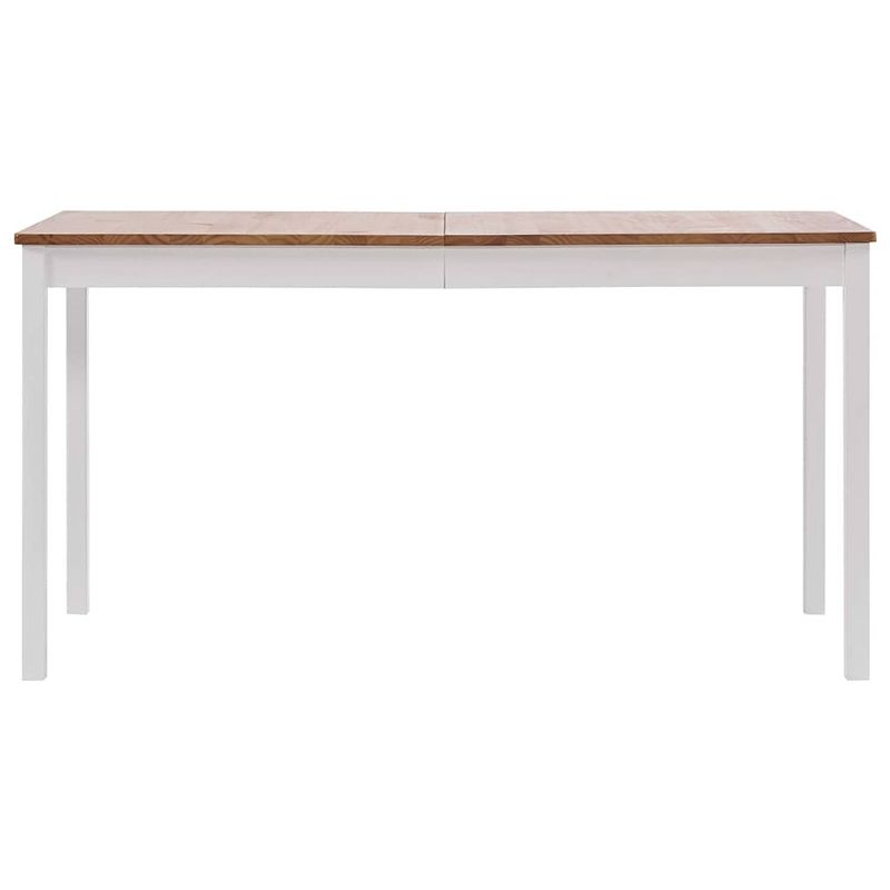 Foto van The living store eettafel grenenhout - tafel 140x70x73 cm - wit en bruin