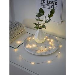 Foto van Konstsmide 1461-860 micro-lichtketting binnen werkt op batterijen aantal lampen 40 led amber verlichte lengte: 3.90 m