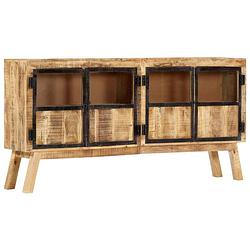 Foto van Vidaxl dressoir 160x30x80 cm massief ruw mangohout bruin en zwart