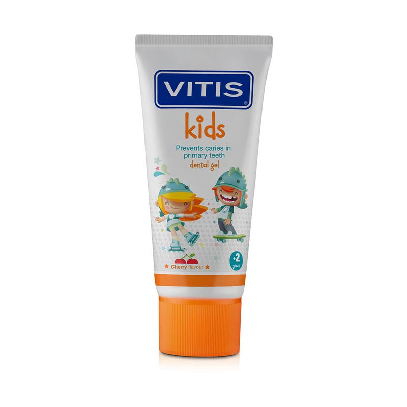 Foto van Vitis kids - tandpasta & gel - 2+ jaar - 50ml - kersen smaak