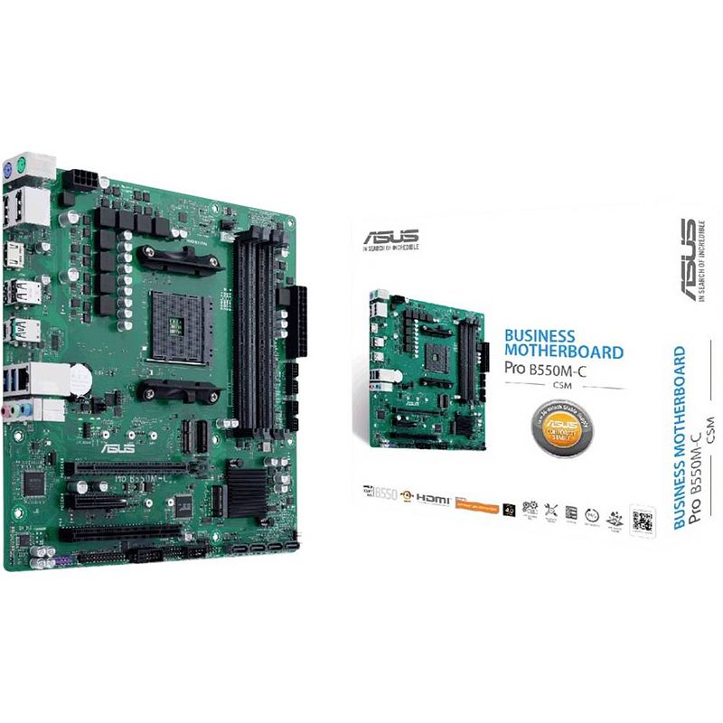 Foto van Asus pro b550m-c/csm moederbord socket amd am4 vormfactor micro-atx moederbord chipset amd® b550