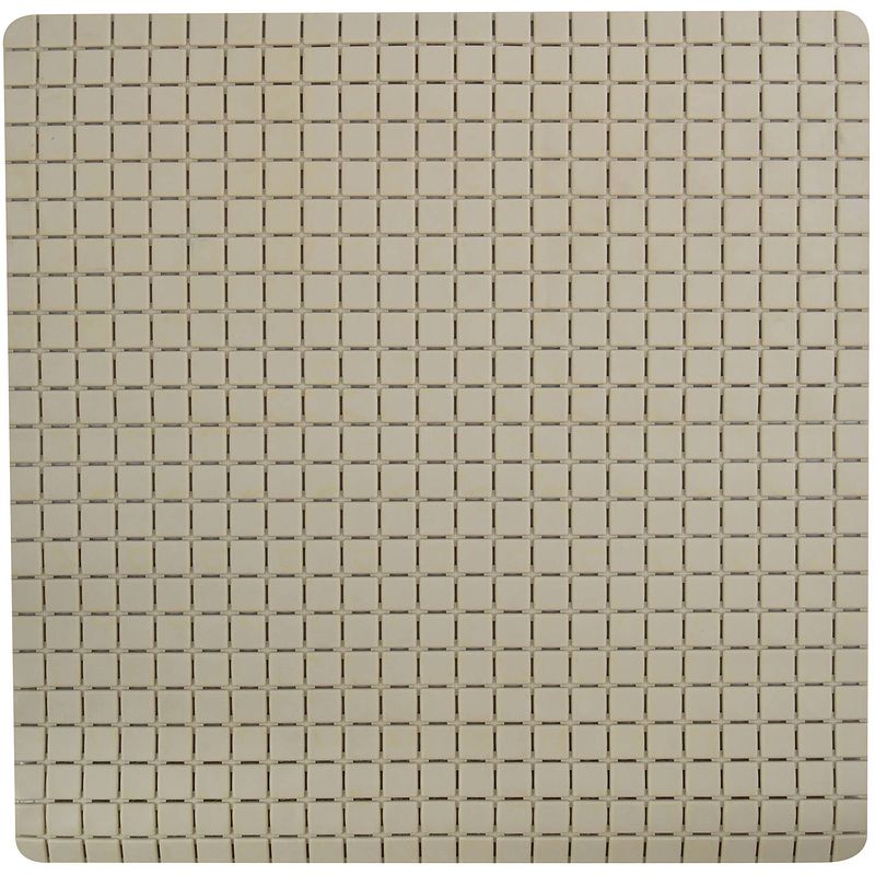 Foto van Msv douche/bad anti-slip mat badkamer - rubber - beige - 54 x 54 cm - badmatjes