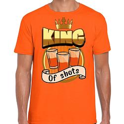 Foto van Oranje koningsdag t-shirt - king of shots - voor heren s - feestshirts