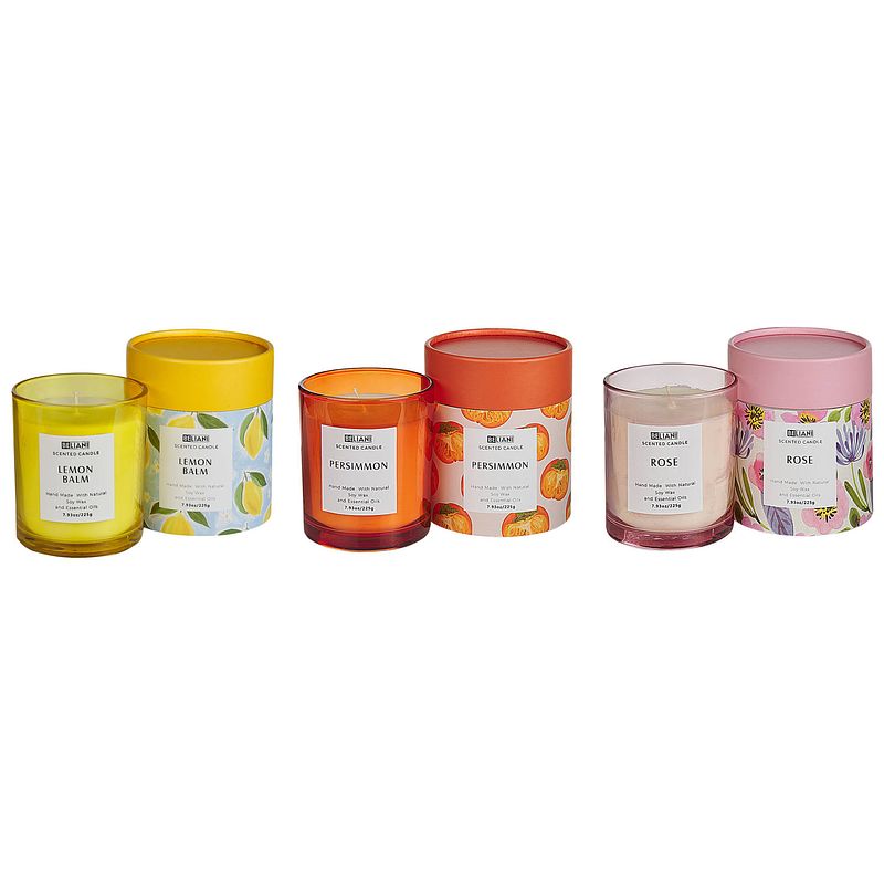 Foto van Beliani colorful barrel - geurkaars-roze-soja wax