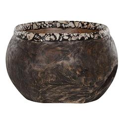 Foto van Must living bowl coral,16xø26 cm, teakwood, black / natural finish