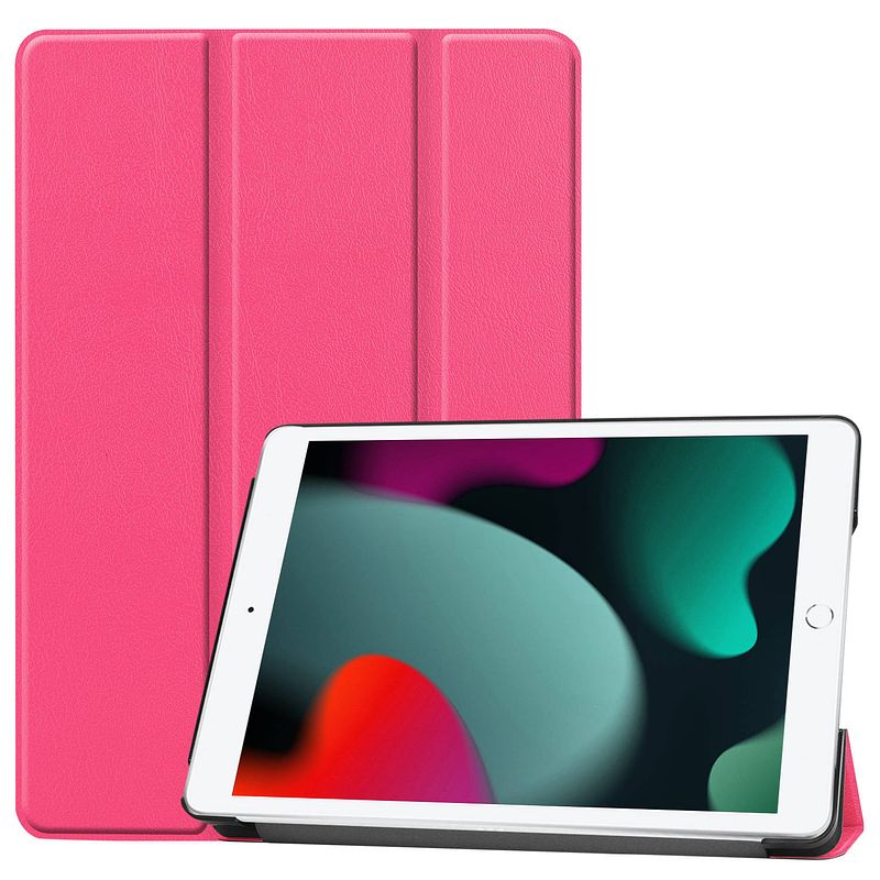 Foto van Basey ipad 10.2 2019 hoes book case hoesje - ipad 10.2 2019 hoesje hard cover case hoes - roze