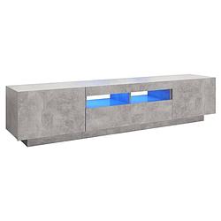 Foto van The living store tv-meubel betongrijs hifi-kast 180x35x40cm - led-verlichting - usb-aansluiting