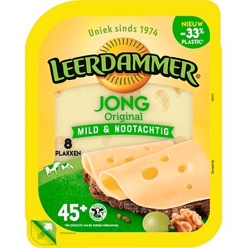 Foto van Leerdammer original 45+ kaas 8 plakken 160g bij jumbo