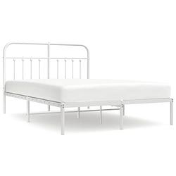 Foto van The living store bedframe basic - staal - 207x146x100 cm - wit