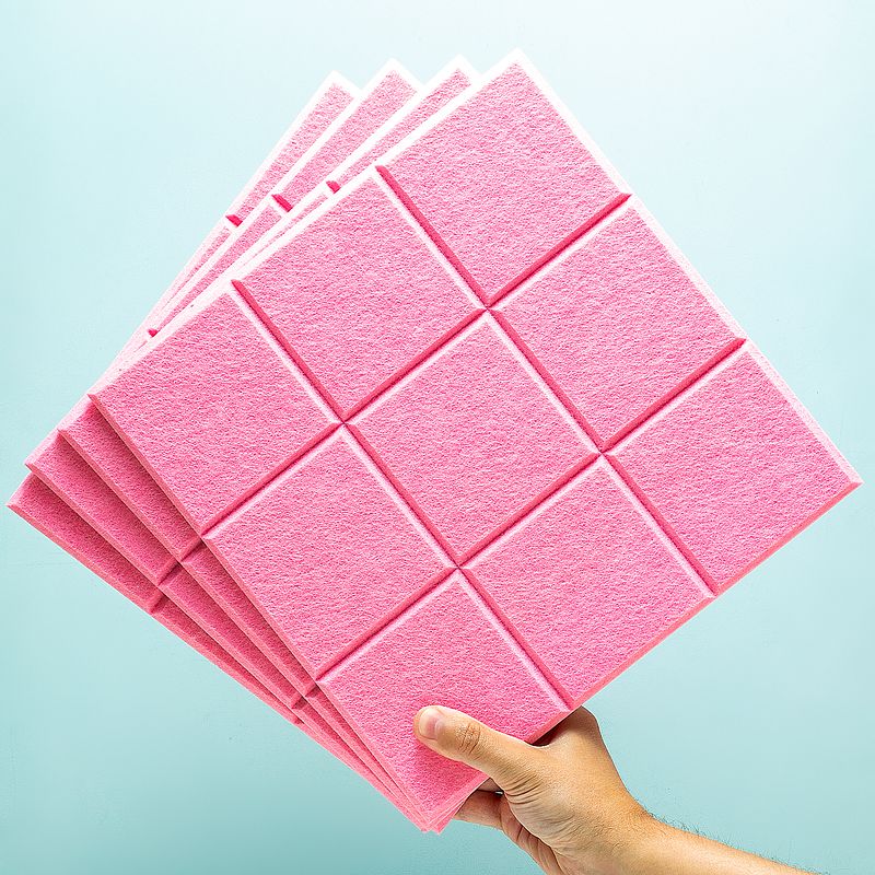 Foto van Zelfklevende vierkante prikborden (set van 4) - roze