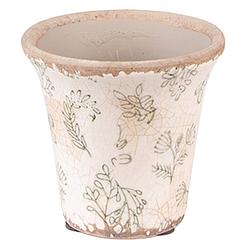 Foto van Clayre & eef bloempot ø 8x8 cm groen beige keramiek bloemen bloempot binnen plantenpot plant pot groen bloempot binnen