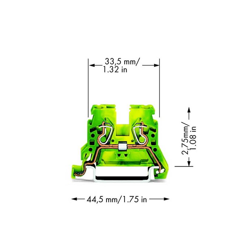 Foto van Wago 870-907/999-950 aardingsklem 5 mm spanveer toewijzing: terre groen, geel 100 stuk(s)