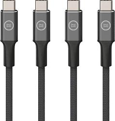 Foto van Bluebuilt usb c naar usb c kabel 100w 1,5m nylon zwart duo pack