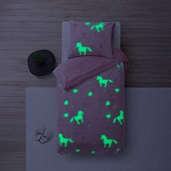 Foto van Dekbedovertrek glow in the dark teddy - (x cm) - roze polyether - dessin: dieren - sleeptime - dekbed-discounter.nl