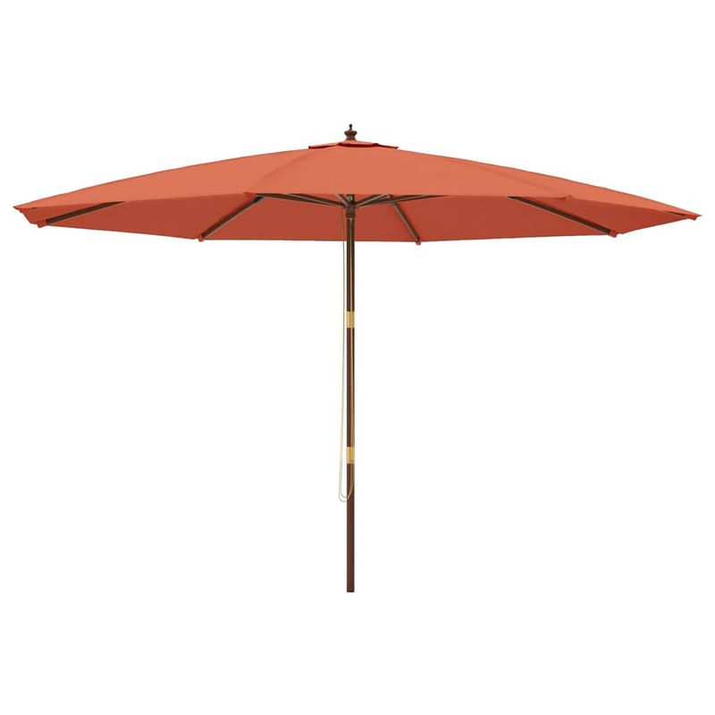 Foto van The living store parasol terracotta 400 x 273 cm - massief hardhout - uv-beschermend polyester