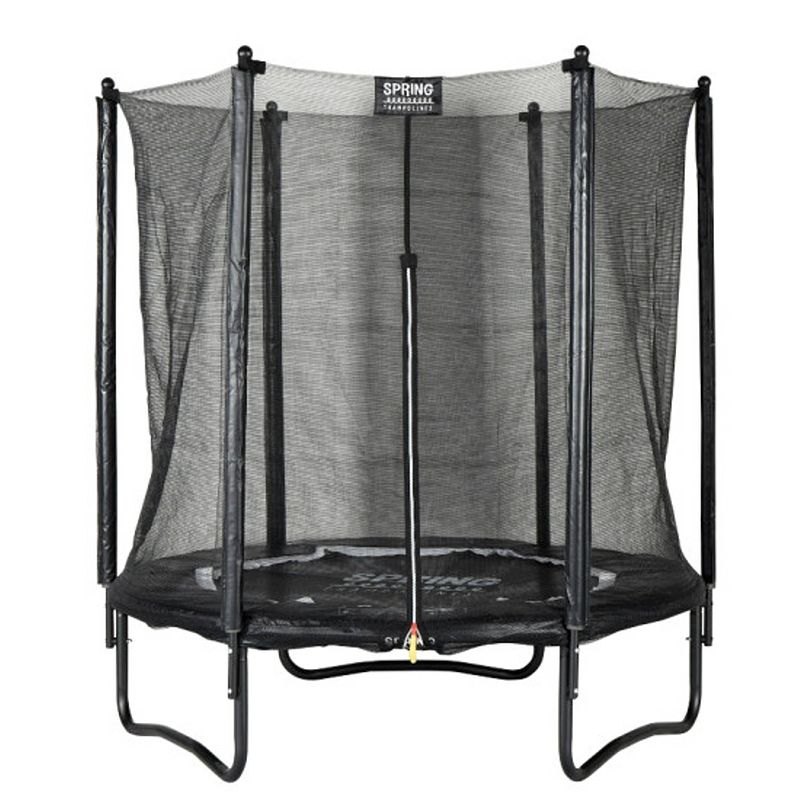 Foto van Spring trampoline 183 cm (6ft) met veiligheidsnet - black edition - zwarte rand