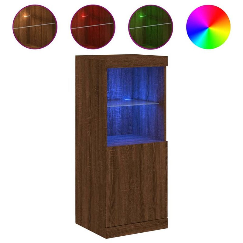 Foto van Vidaxl dressoir met led-verlichting 41x37x100 cm bruineikenkleurig