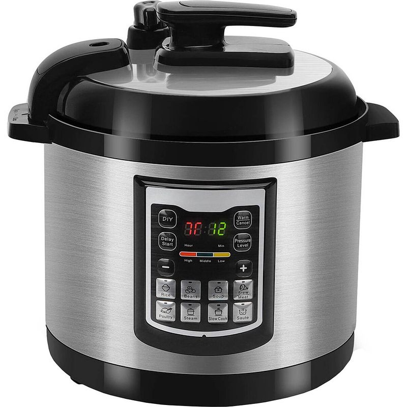 Foto van Multicooker - aigi miani - timer - 6 liter - zwart/zilver