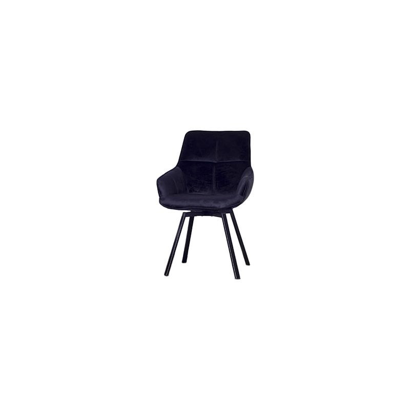 Foto van Giga meubel - stoel velvet zwart - draaibaar - 58x61x86cm - shannon