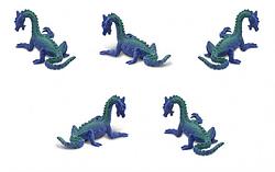 Foto van Safari speelfiguren zeedraken 2 cm bpa vrij blauw 192 delig
