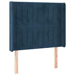 Foto van Vidaxl hoofdbord met randen 103x16x118/128 cm fluweel donkerblauw