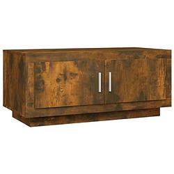 Foto van The living store salontafel - gerookt eiken - 102 x 50 x 45 cm - bewerkt hout