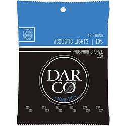 Foto van Darco acoustic d200 12-string lights 92/8 phosphor bronze 10-47 snarenset voor 12-snarige westerngitaar