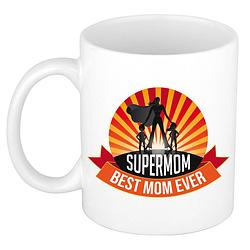 Foto van Supermom, best mom ever moederdag cadeau mok / beker wit - feest mokken