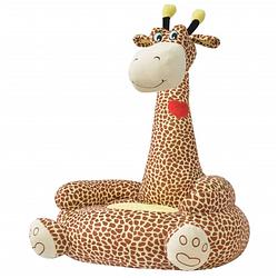 Foto van Vidaxl kinderstoel pluche giraffe bruin