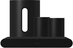 Foto van Sonos ray zwart + 2x era 100 + sub mini zwart