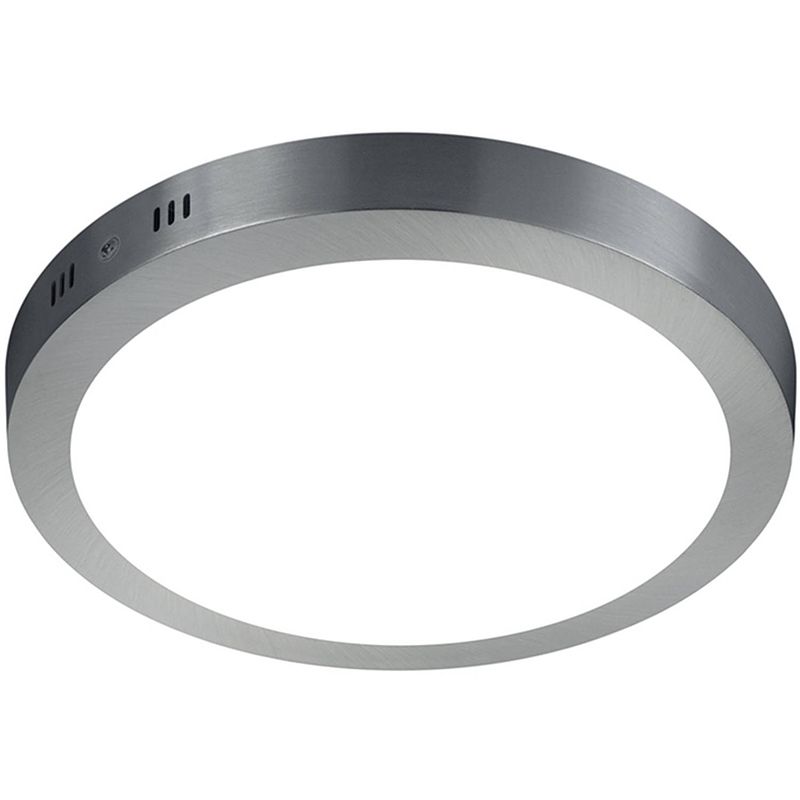 Foto van Led plafondlamp - plafondverlichting - trion sonta - 17w - warm wit 3000k - rond - mat nikkel - aluminium