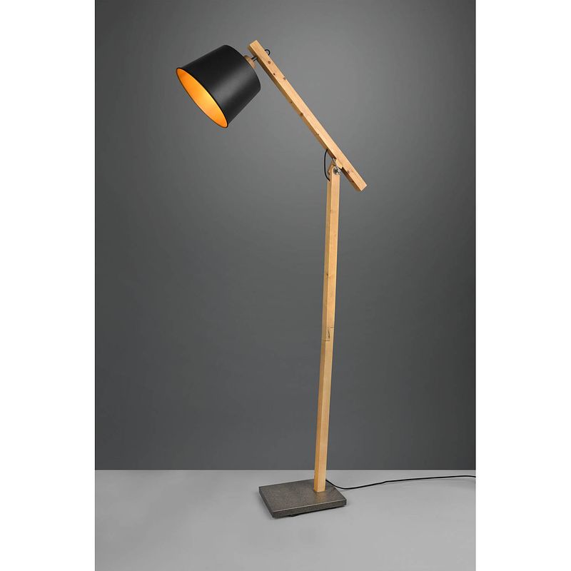 Foto van Industriële vloerlamp harris - metaal - zwart