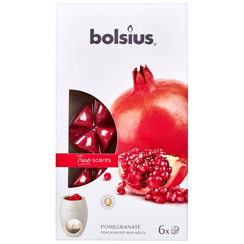 Foto van Bolsius geurwax true scents pomegranate wax rood 6 stuks