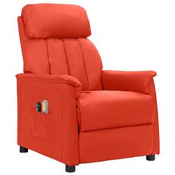 Foto van The living store massagefauteuil - elektrisch verstelbaar - 6-punts massage - kunstleer - rood - 73x92x102.5 cm