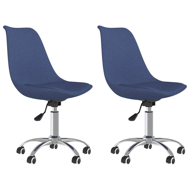 Foto van The living store draaibare eetkamerstoelen - blauw - 48 x 58 x (81-93) cm - gasveermechanisme