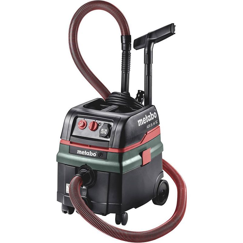 Foto van Metabo asr 25 m sc 602070000 nat- en droogzuiger 25 l stofklasse m gecertificeerd, automatische filterreiniging