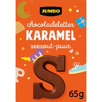 Foto van Jumbo chocoladeletter karamel zeezoutpuur s 65g