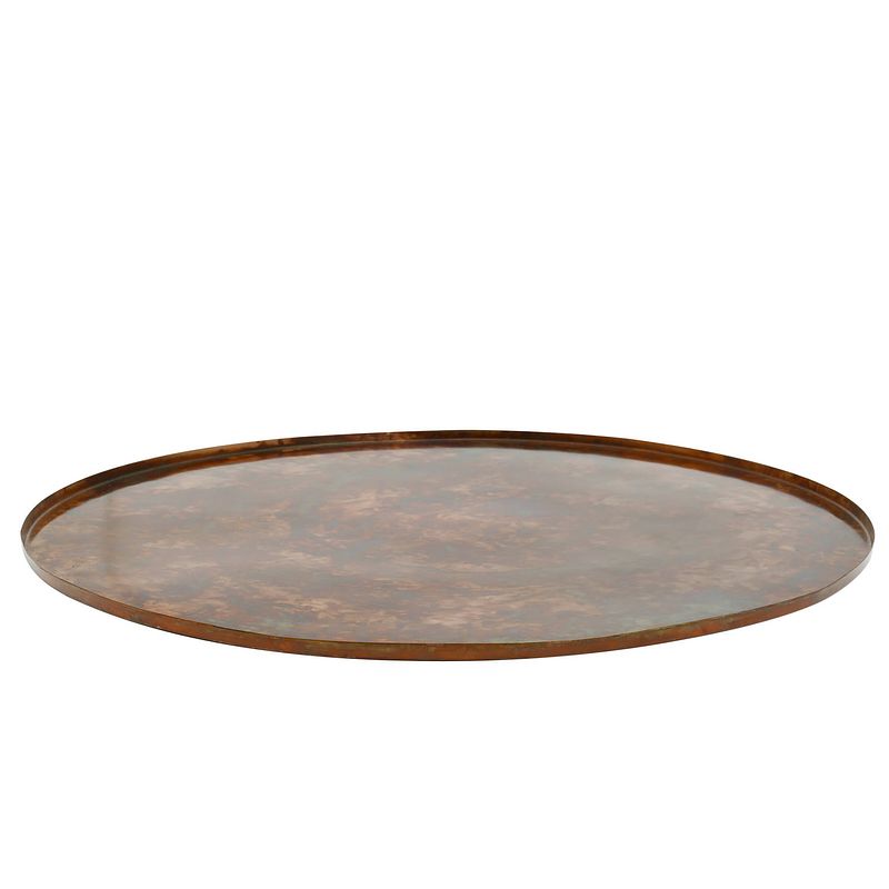 Foto van Ptmd cars copper antique iron tray round l