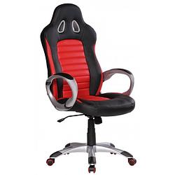 Foto van 24designs rens bureaustoel & gamestoel - kunstleer - zwart/rood