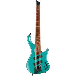 Foto van Ibanez ehb1005sms bass workshop emerald green metallic matte 5-snarige headless elektrische basgitaar met gigbag