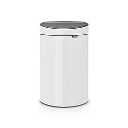 Foto van Brabantia touch bin afvalemmer 40 liter met kunststof binnenemmer - white