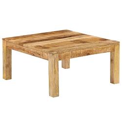 Foto van The living store massief mango salontafel - 80x80x40 cm - landelijke stijl