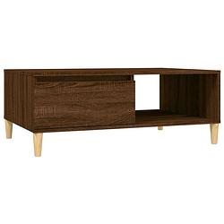 Foto van The living store salontafel scandinavische stijl - opbergschappen - bruineiken - 90 x 60 x 35 cm - montage vereist