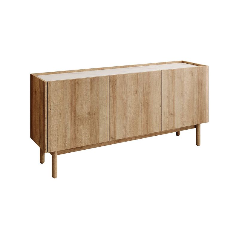 Foto van Meubella dressoir cayenne - eiken - 144 cm