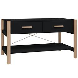 Foto van The living store salontafel 82x48x45 cm bewerkt hout zwart - tafel