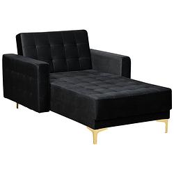 Foto van Beliani aberdeen - chaise longue-zwart-fluweel