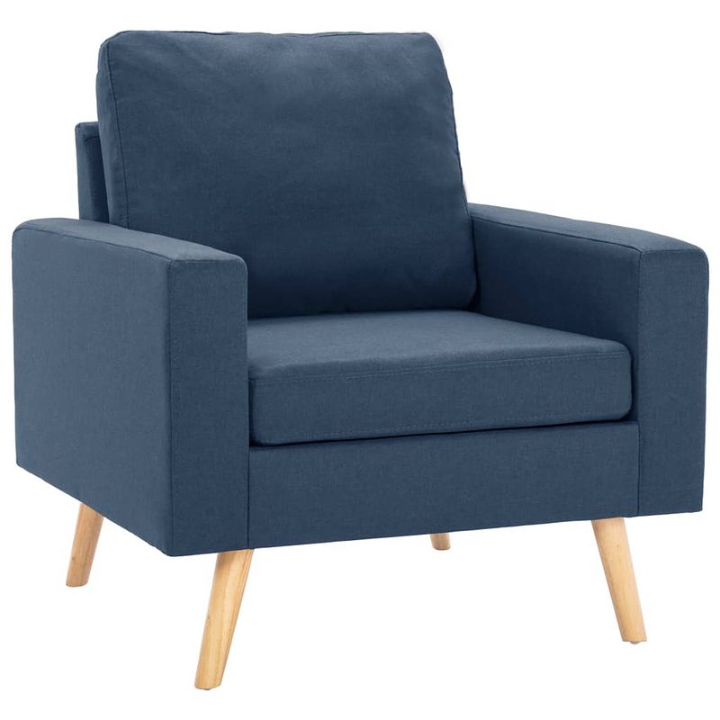 Foto van The living store fauteuil - comfortabele zitervaring - blauw - 77 x 71 x 80 cm