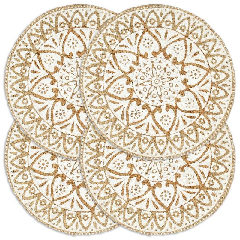 Foto van Vidaxl placemats 4 st rond 38 cm jute wit