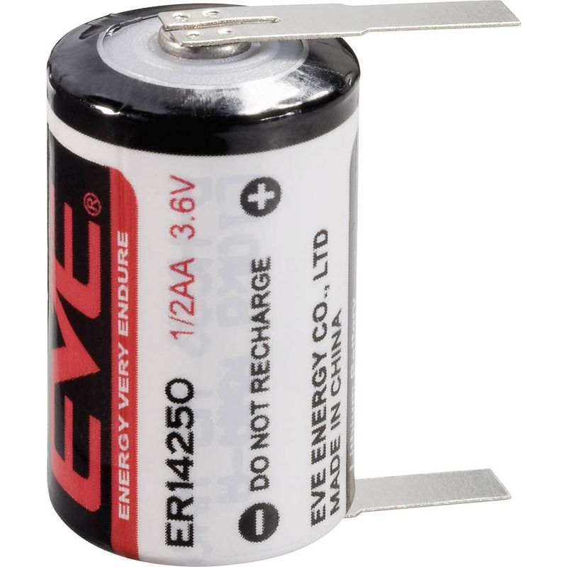 Foto van Eve er14250t speciale batterij 1/2 aa u-soldeerlip lithium 3.6 v 1200 mah 1 stuk(s)