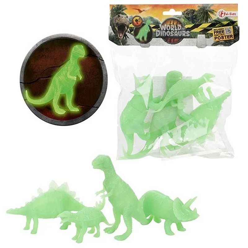 Foto van 4 glow in the dark dino in zk 37851a